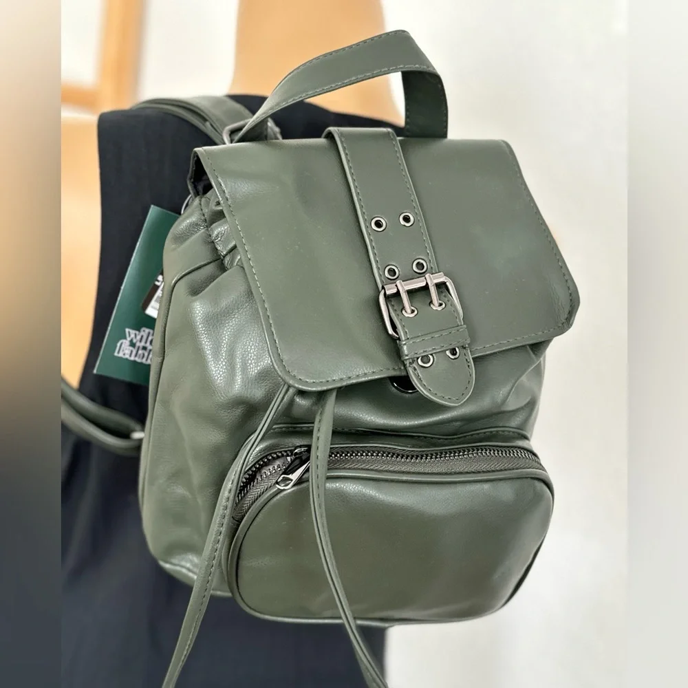 NWT Mini Flap with Buckle with Closure Backpack - Wild Fable Green - Picture 6 of 7